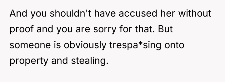 And you shouldn't have accused her without proof and you...