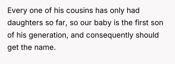 Every one of his cousins has only had daughters so...