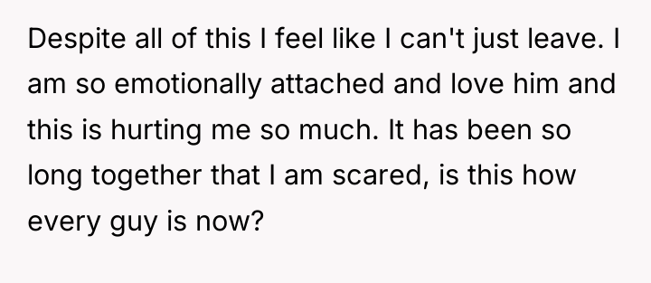 Despite all of this I feel like I can't just...