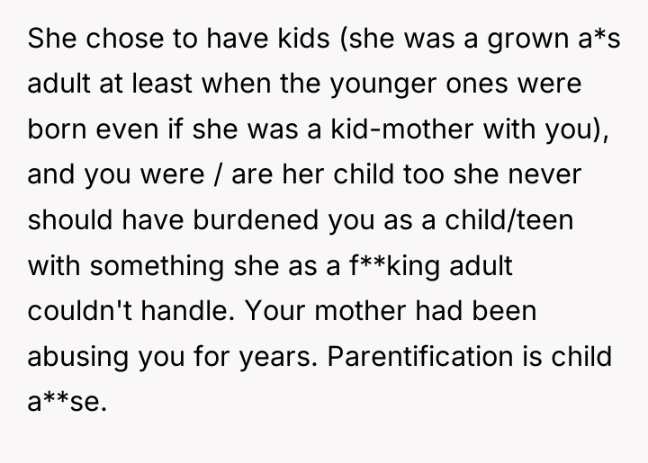 She chose to have kids (she was a grown a*s...