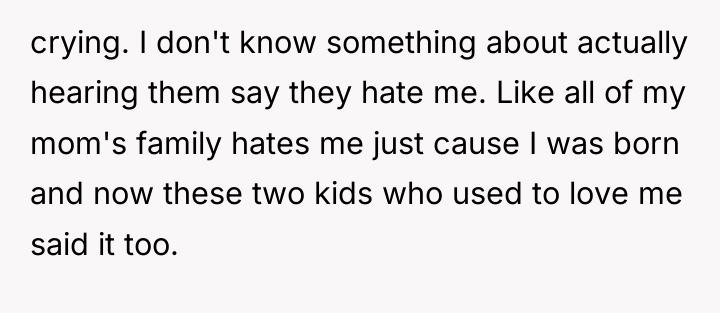 crying. I don't know something about actually hearing them say...