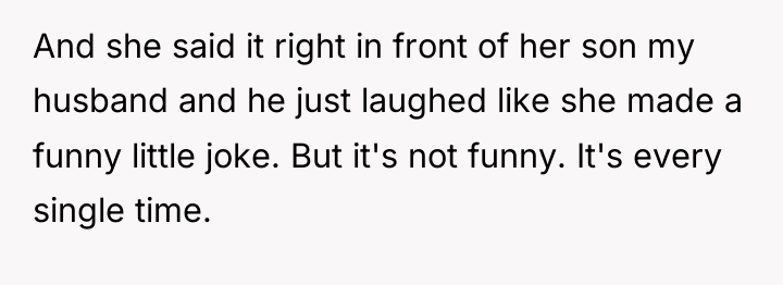 And she said it right in front of her son...