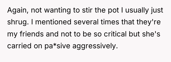 Again, not wanting to stir the pot I usually just...