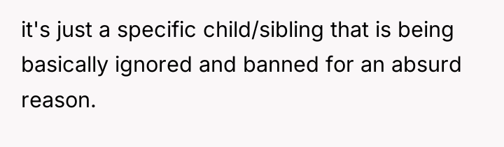 it's just a specific child/sibling that is being basically ignored...