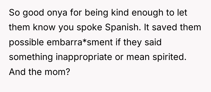So good onya for being kind enough to let them...