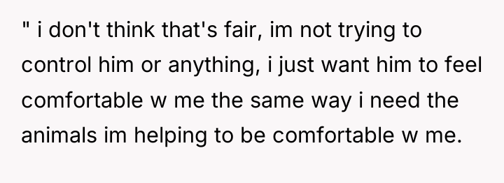 " i don't think that's fair, im not trying to...