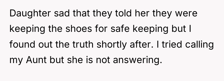 Daughter sad that they told her they were keeping the...