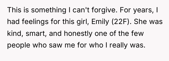 This is something I can't forgive. For years, I had...