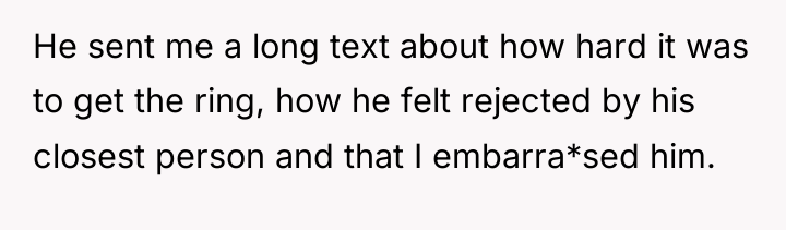 He sent me a long text about how hard it...