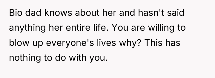 Bio dad knows about her and hasn't said anything her...