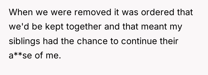 When we were removed it was ordered that we'd be...