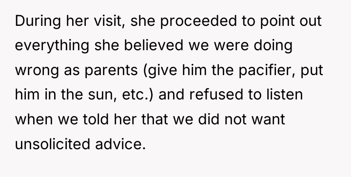 During her visit, she proceeded to point out everything she...