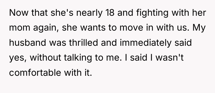 Now that she's nearly 18 and fighting with her mom...