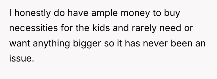 I honestly do have ample money to buy necessities for...