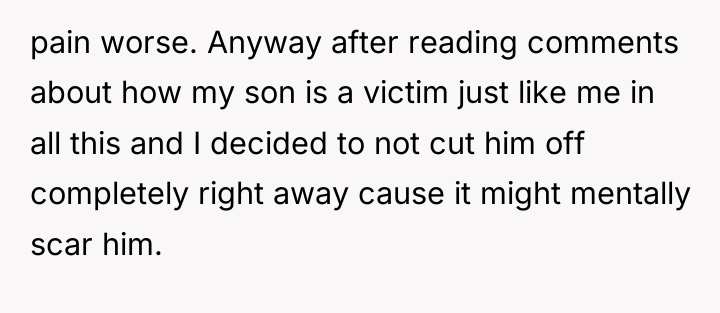 pain worse. Anyway after reading comments about how my son...