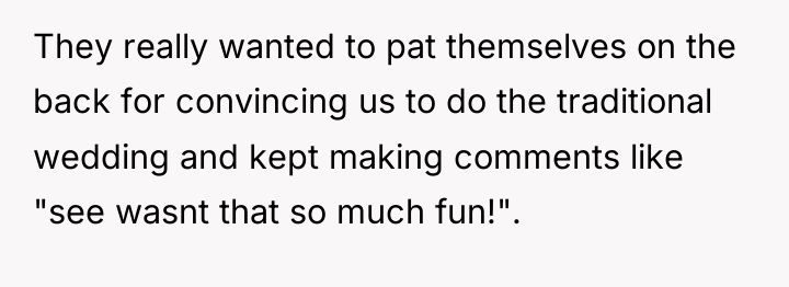 They really wanted to pat themselves on the back for...