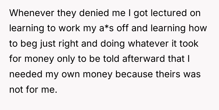Whenever they denied me I got lectured on learning to...
