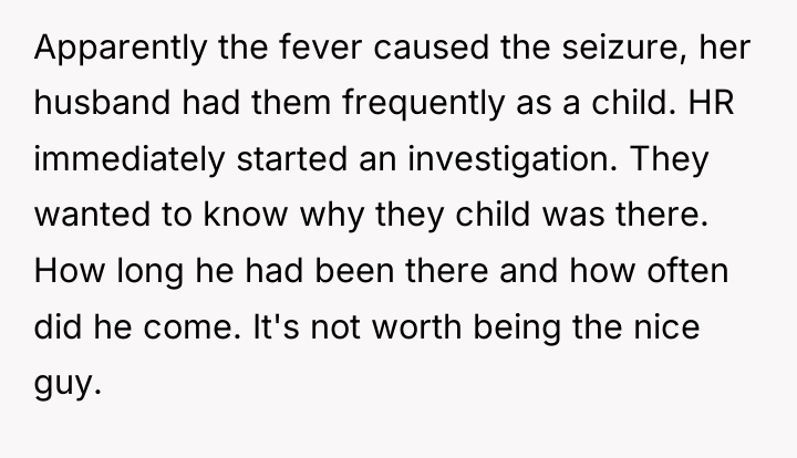 Apparently the fever caused the seizure, her husband had them...