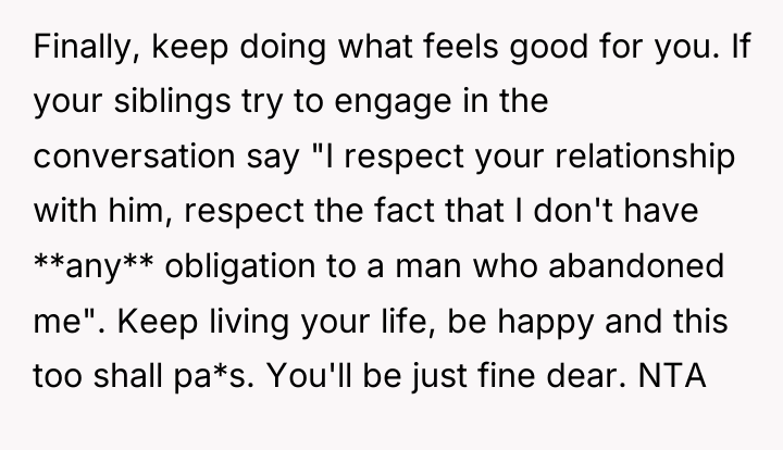 Finally, keep doing what feels good for you. If your...