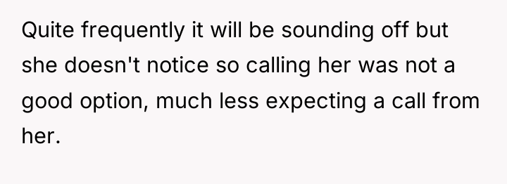 Quite frequently it will be sounding off but she doesn't...