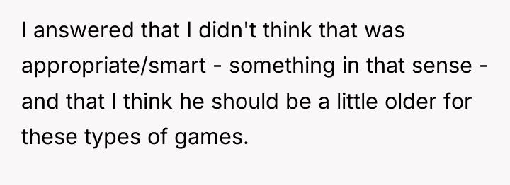 I answered that I didn't think that was appropriate/smart -...