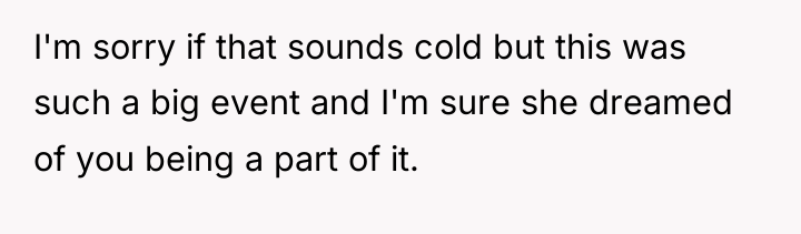 I'm sorry if that sounds cold but this was such...