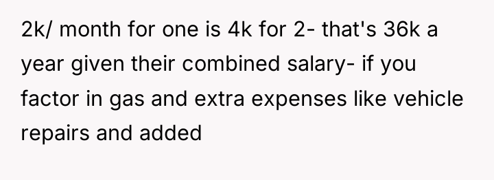 2k/ month for one is 4k for 2- that's 36k...
