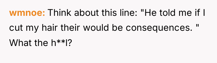 wmnoe Think about this line: "He told me if I...