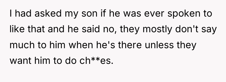 I had asked my son if he was ever spoken...