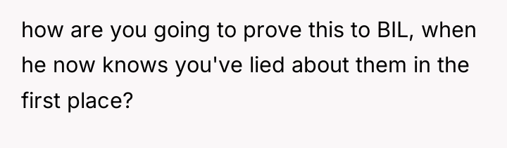 how are you going to prove this to BIL, when...