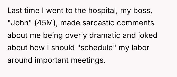 Last time I went to the hospital, my boss, "John"...