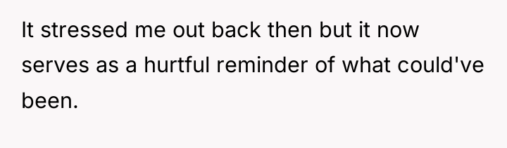 It stressed me out back then but it now serves...
