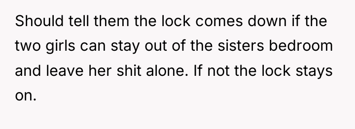 Should tell them the lock comes down if the two...