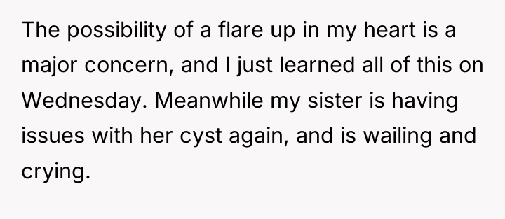 The possibility of a flare up in my heart is...