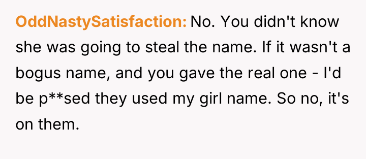 OddNastySatisfaction No. You didn't know she was going to steal...