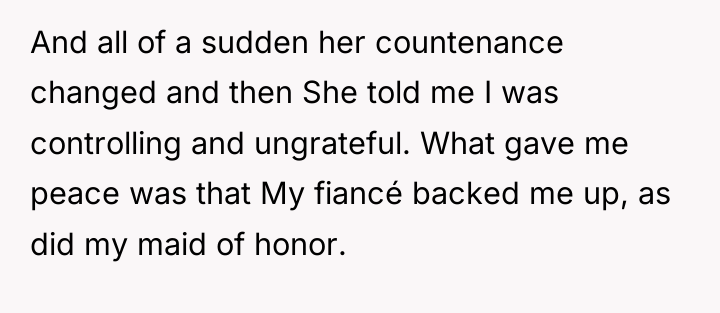 And all of a sudden her countenance changed and then...