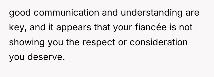 good communication and understanding are key, and it appears that...