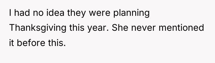 I had no idea they were planning Thanksgiving this year....