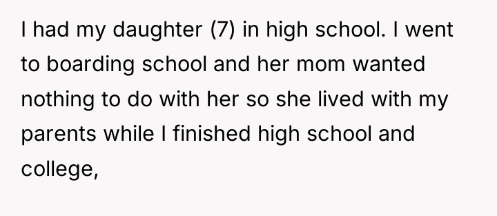 I had my daughter (7) in high school. I went...