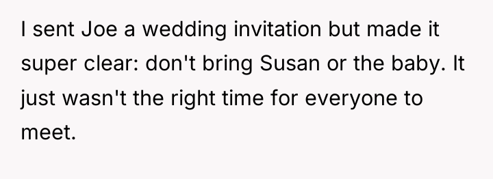 I sent Joe a wedding invitation but made it super...