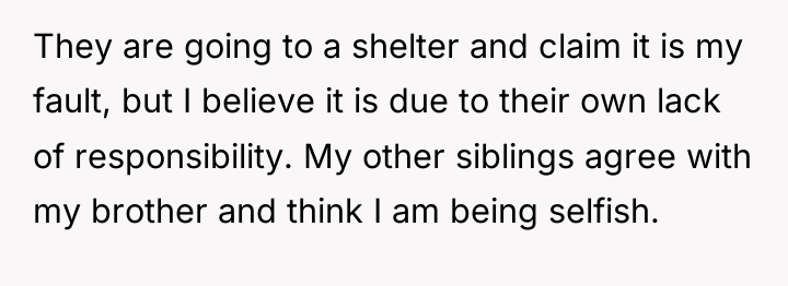 They are going to a shelter and claim it is...