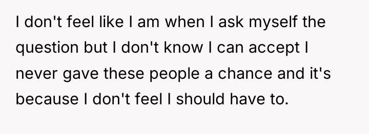 I don't feel like I am when I ask myself...
