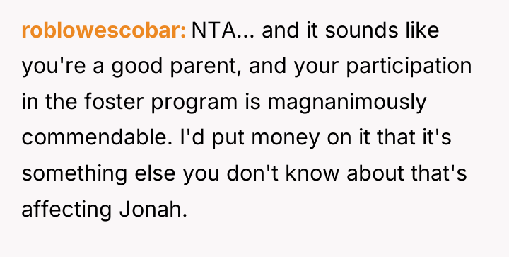 roblowescobar NTA... and it sounds like you're a good parent,...