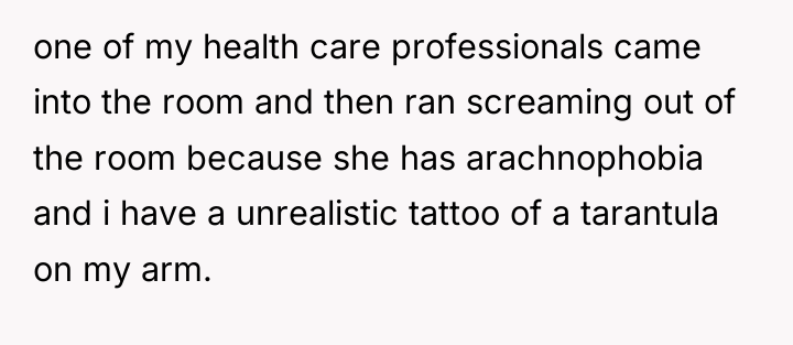 one of my health care professionals came into the room...