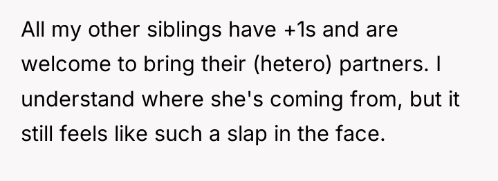 All my other siblings have +1s and are welcome to...