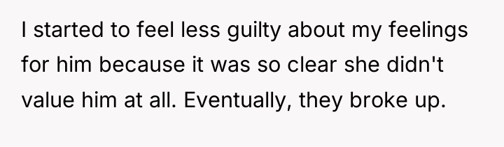 I started to feel less guilty about my feelings for...