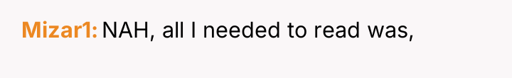 Mizar1 NAH, all I needed to read was,