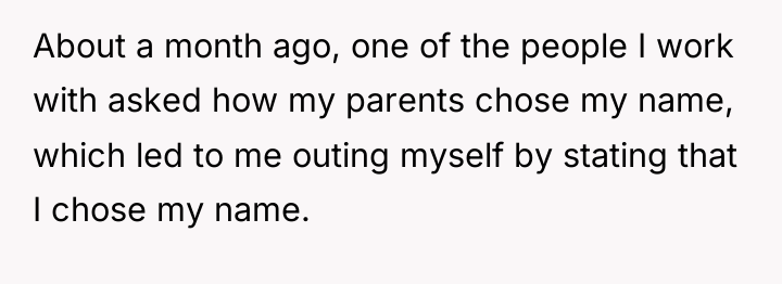 About a month ago, one of the people I work...