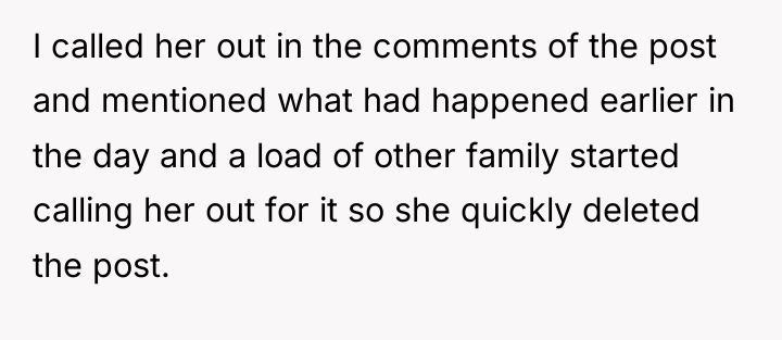 I called her out in the comments of the post...