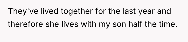 They've lived together for the last year and therefore she...